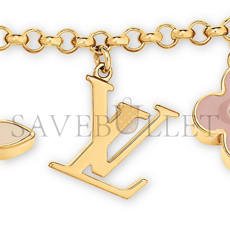 LOUIS VUITTON FLEUR DE MONOGRAM BAG CHARM CHAIN M01413 LOUIS VUITTON FLEUR DE MONOGRAM BAG CHARM CHAIN M01413